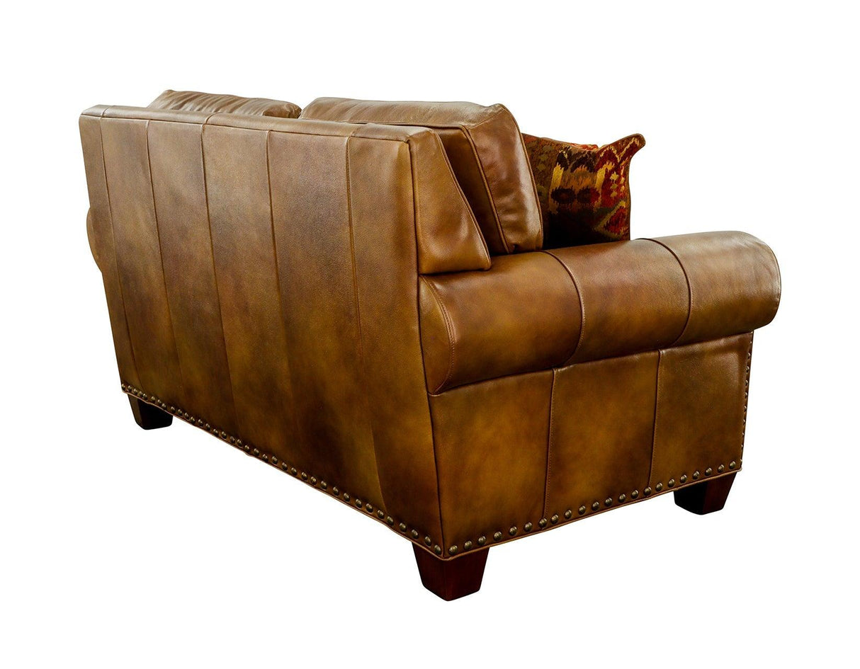 Silverado Camel Top-Grain Leather Loveseat by Steve Silver at Eve Furniture