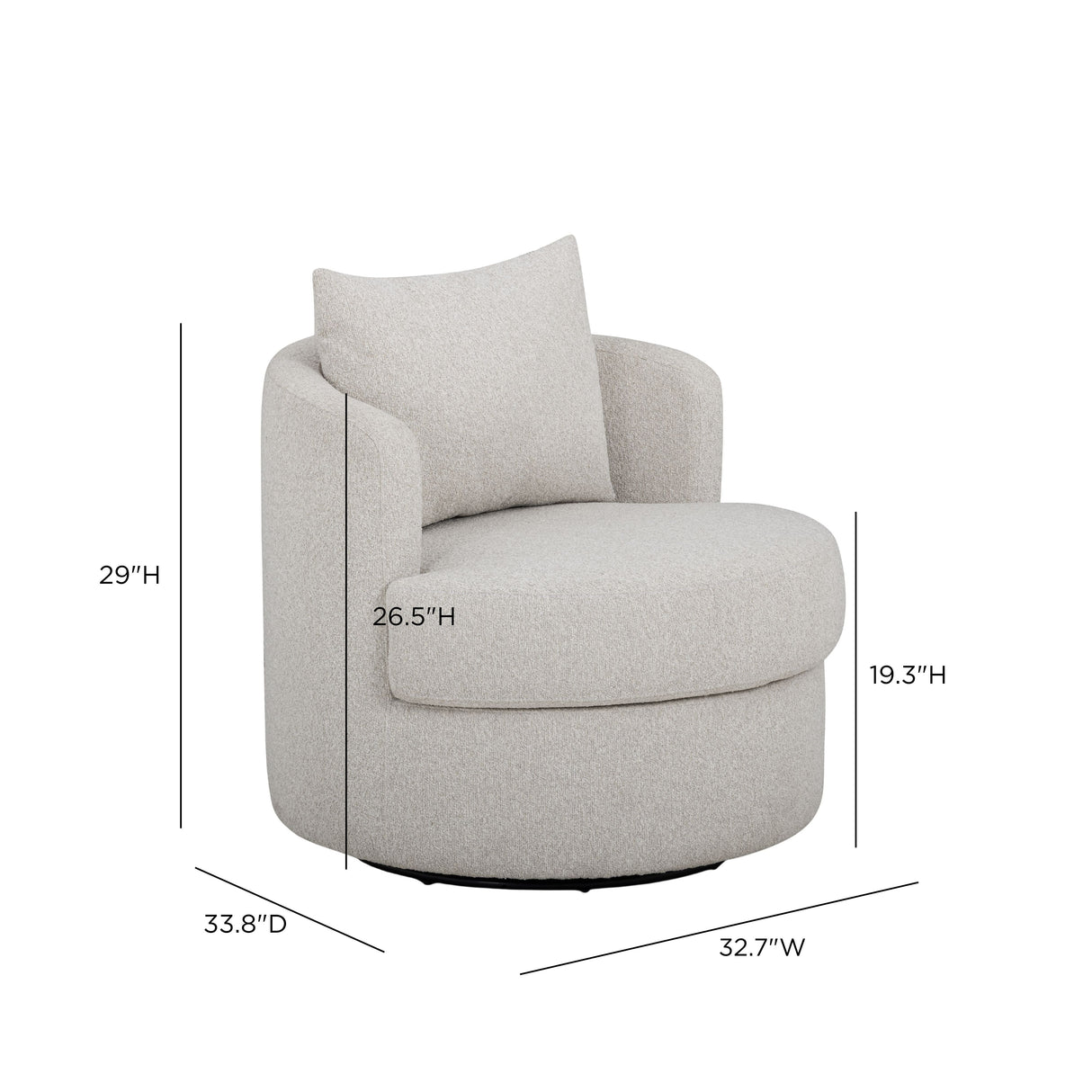 Silvi Performance Boucle Swivel Accent Chair by TOV Furniture at Eve Furniture
