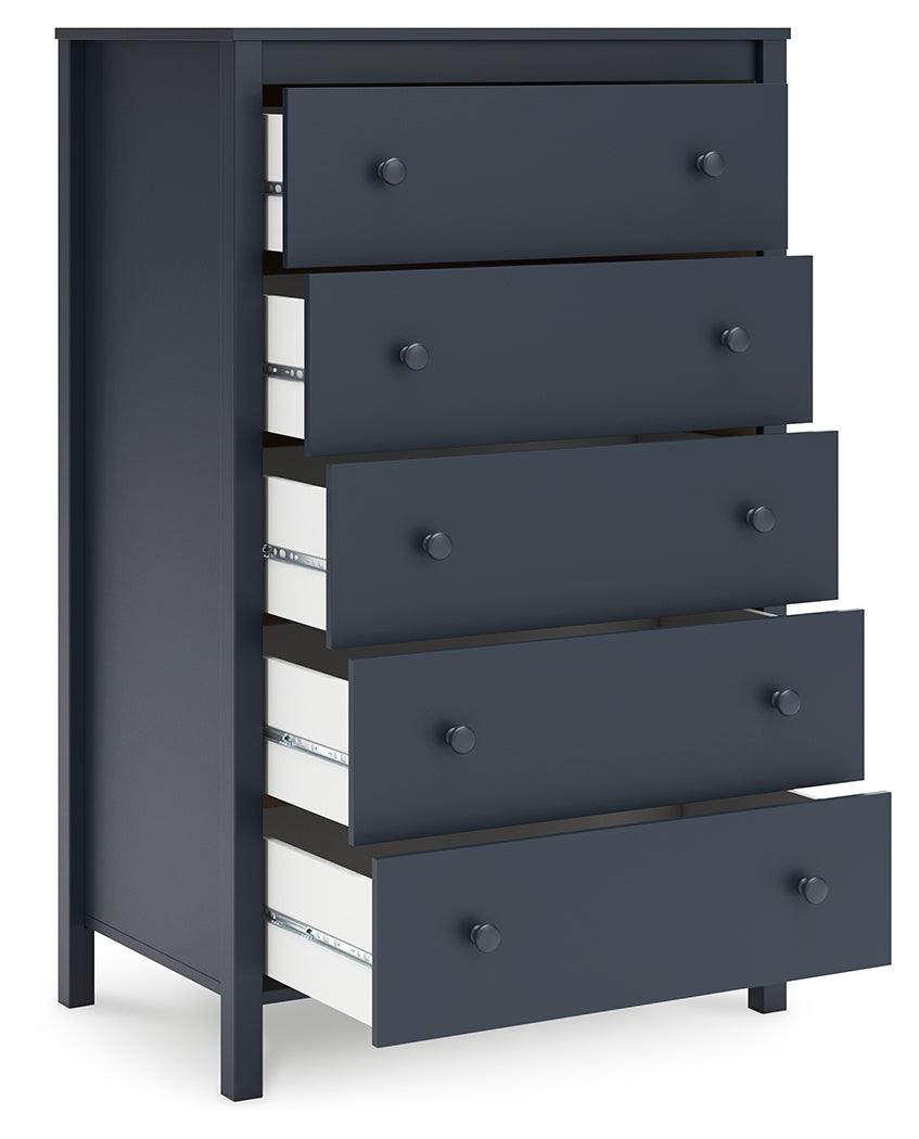 Simmenfort Navy Blue Chest of Drawers by Ashley at Eve Furniture