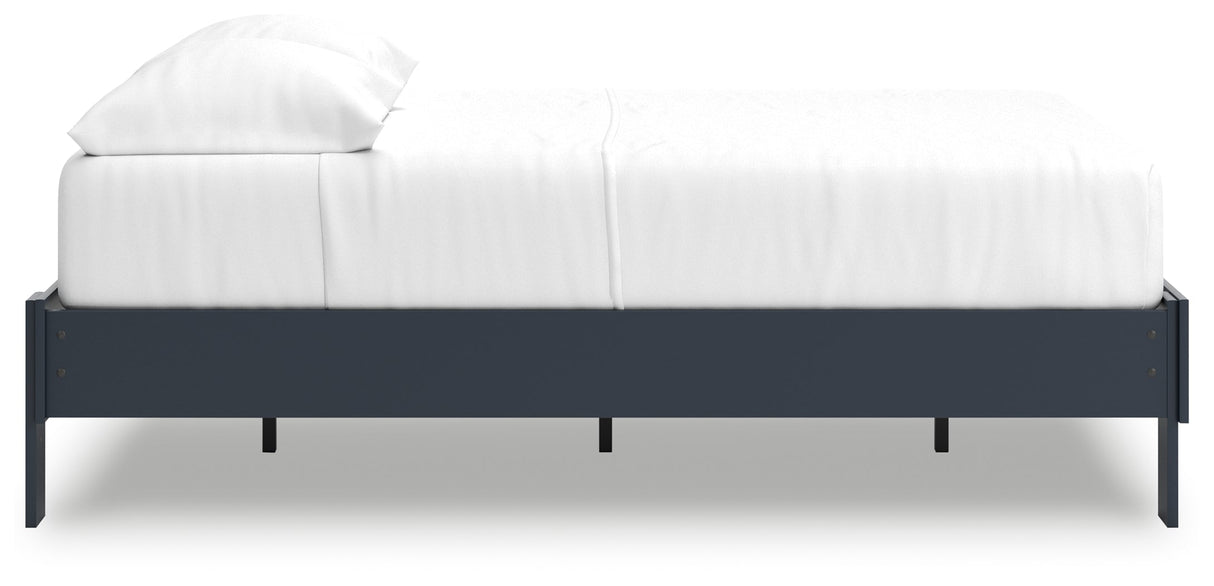 Simmenfort Navy Blue Full Platform Base Bed by Ashley at Eve Furniture