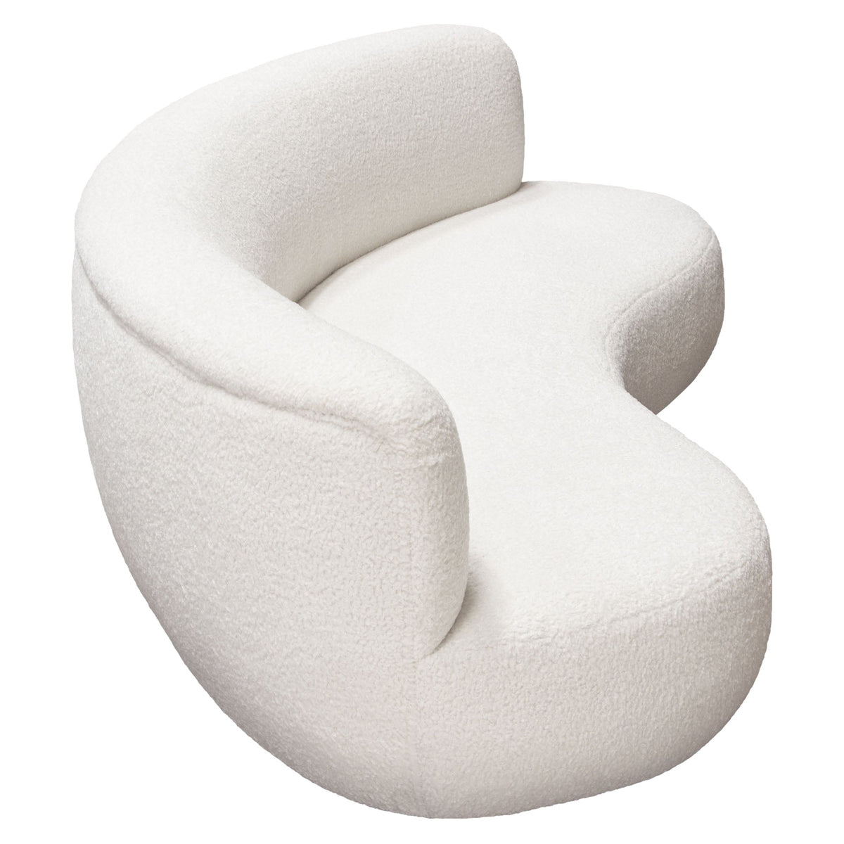 Simone White Curved Sofa by Diamond Sofa at Eve Furniture