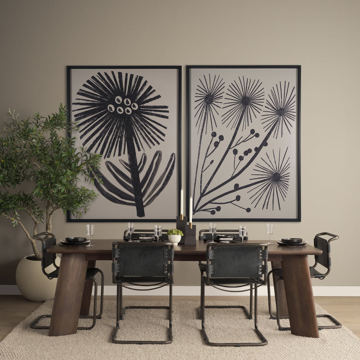 Simple Floral-Bloom by Mercana Studio a Hand Embellished Textured Framed Art Print by Mercana at Eve Furniture
