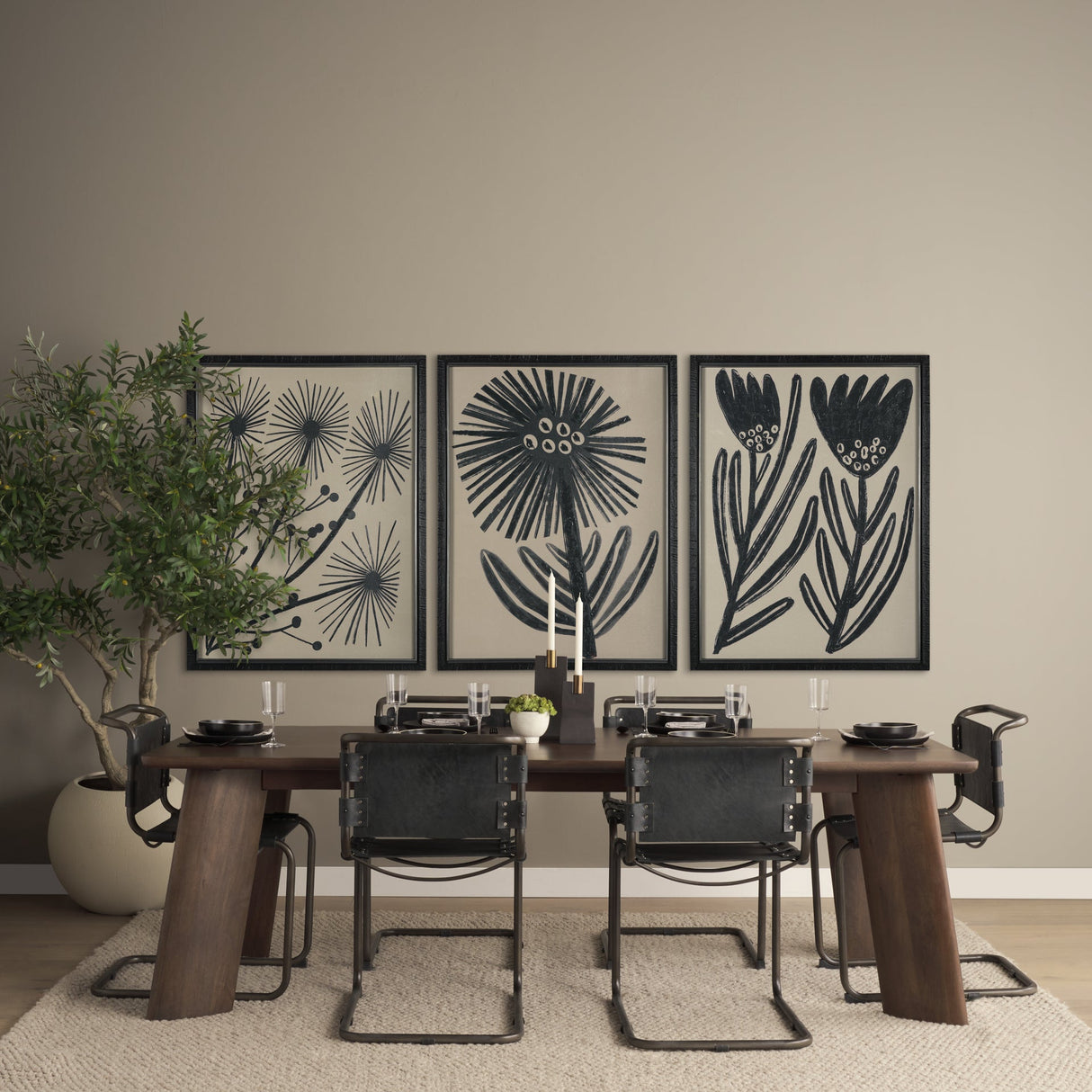 Simple Floral - Lively by Mercana Studio Hand Embellished Framed Art Photo Matted under Glass by Mercana at Eve Furniture