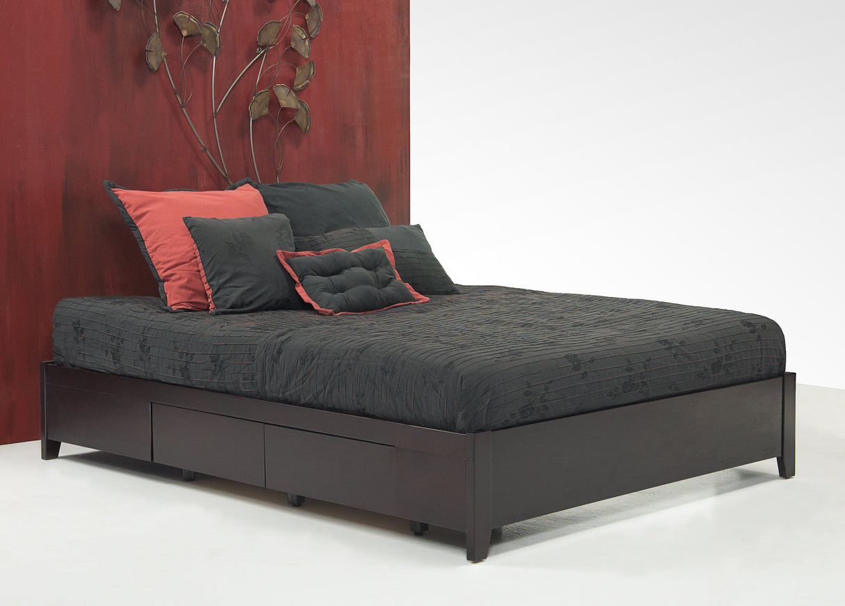 Simple Wood California King Storage Bed in Espresso by Modus Furniture at Eve Furniture