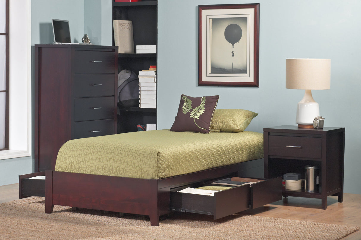 Simple Wood Full Storage Bed in Espresso by Modus Furniture at Eve Furniture
