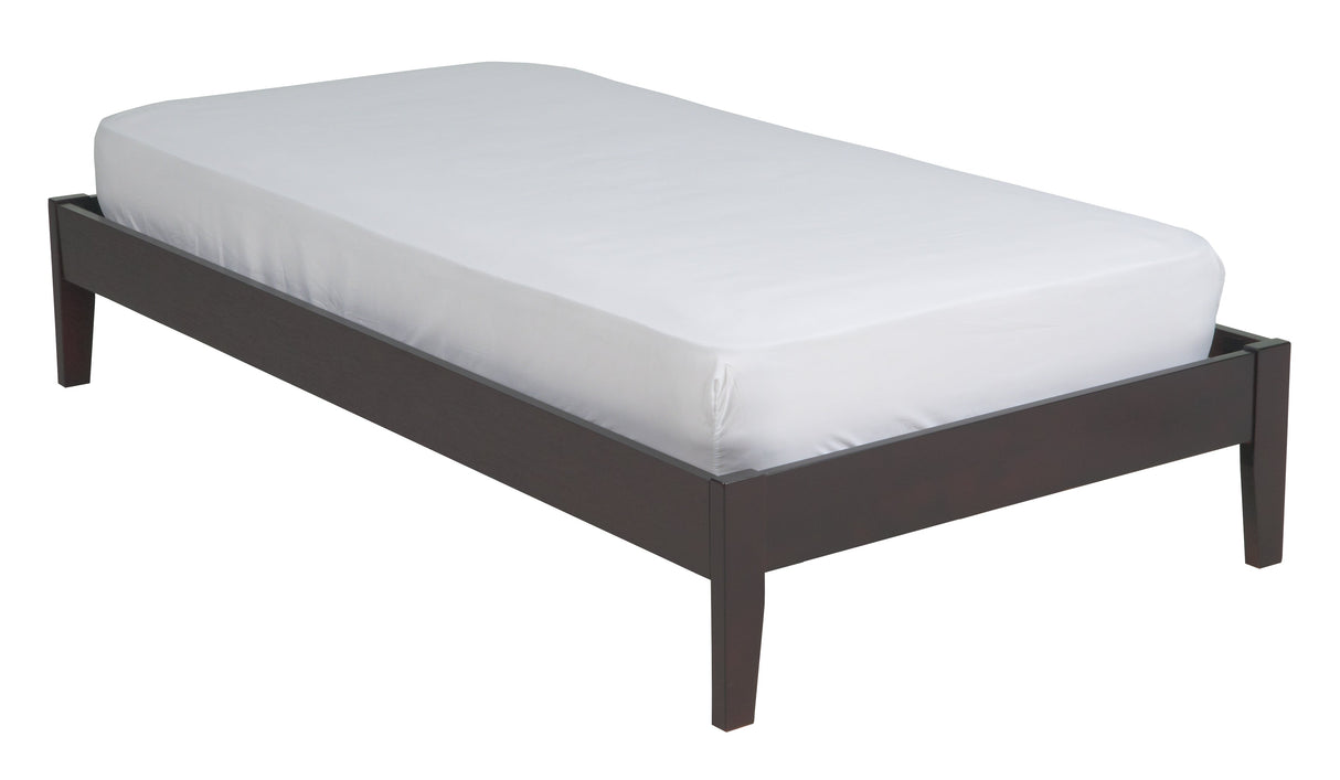Simple Wood Twin Platform Bed in Espresso by Modus Furniture at Eve Furniture