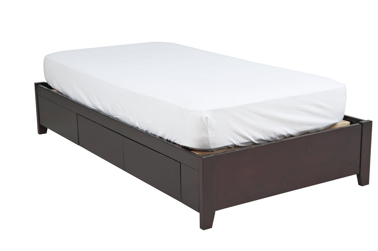 Simple Wood Twin Storage Bed in Espresso by Modus Furniture at Eve Furniture