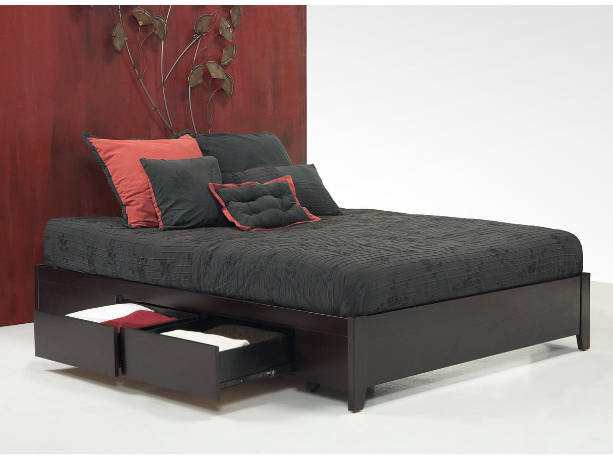 Simple Wood Twin Storage Bed in Espresso by Modus Furniture at Eve Furniture
