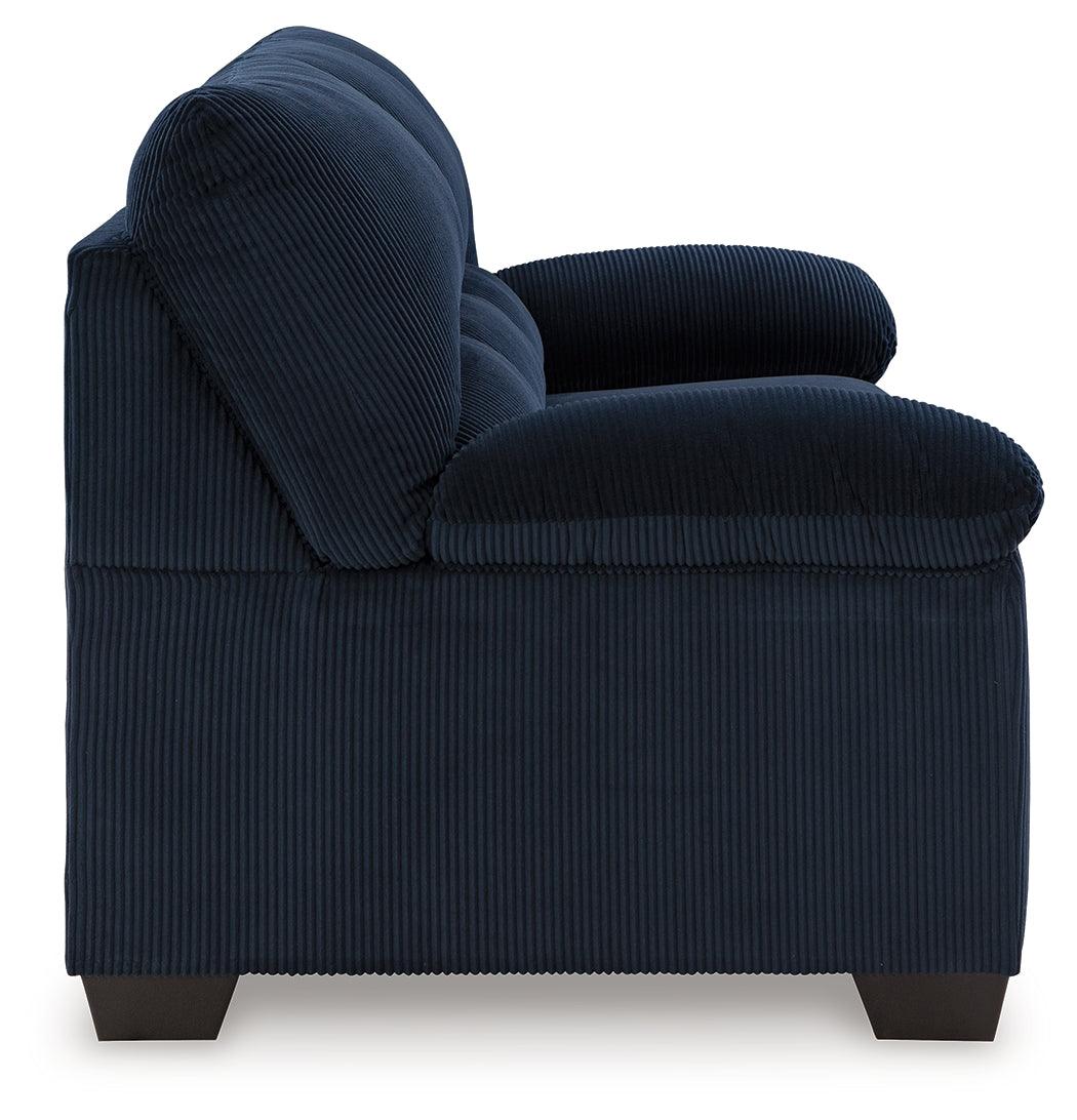 SimpleJoy Navy Sofa by Ashley at Eve Furniture
