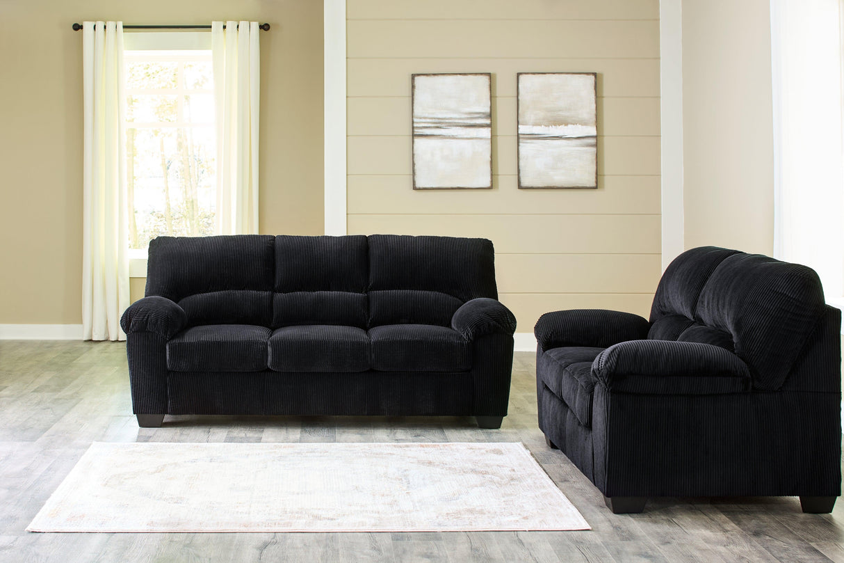 SimpleJoy Onyx Sofa & Loveseat by Ashley at Eve Furniture