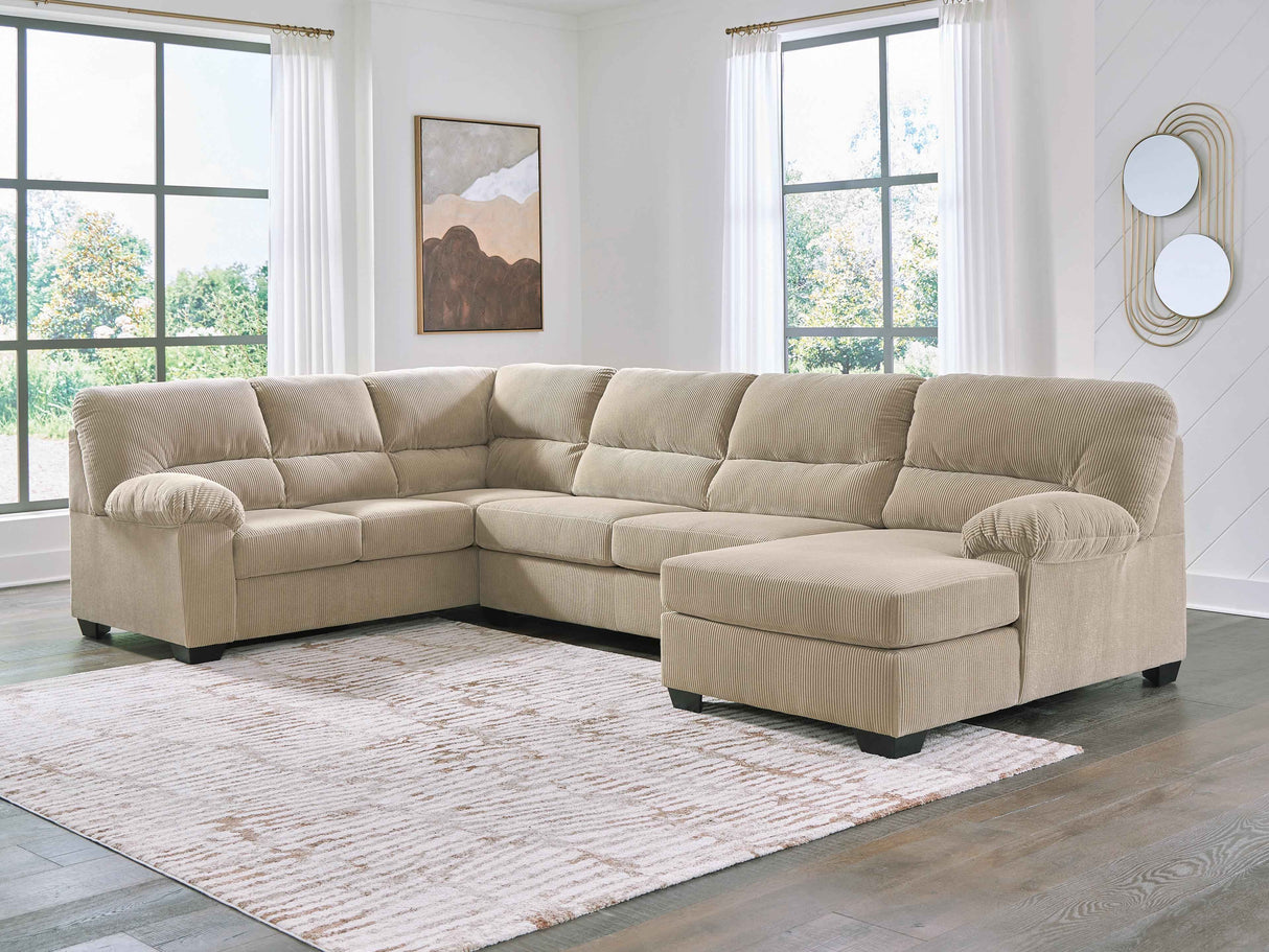 SimpleJoy Sand 3-Piece RAF Chaise Sectional by Ashley at Eve Furniture