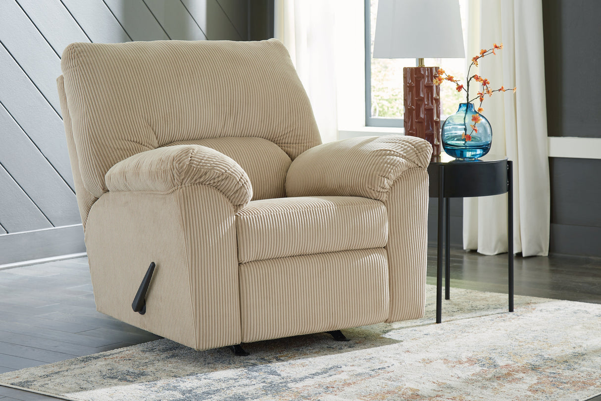 SimpleJoy Sand Recliner by Ashley at Eve Furniture