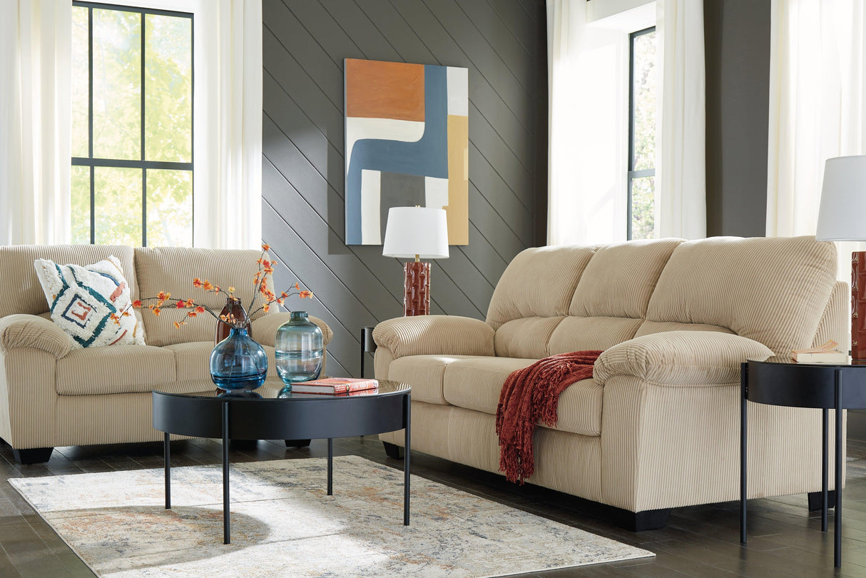 SimpleJoy Sand Sofa & Loveseat by Ashley at Eve Furniture