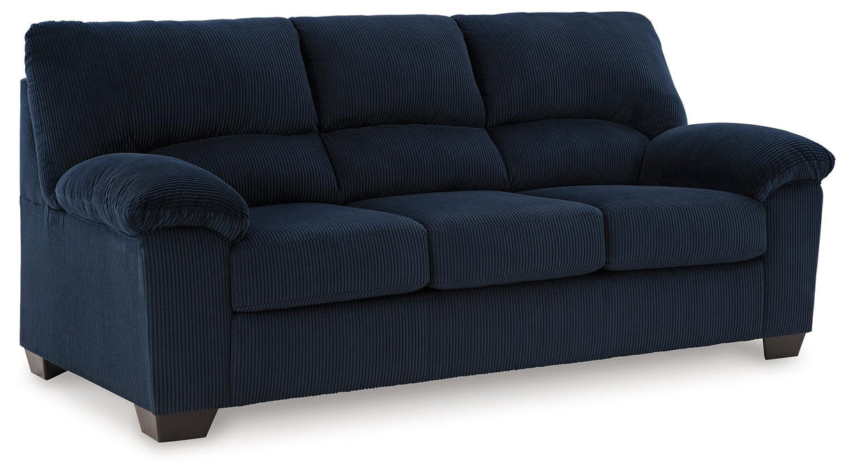 SimpleJoy Navy Sofa by Ashley at Eve Furniture