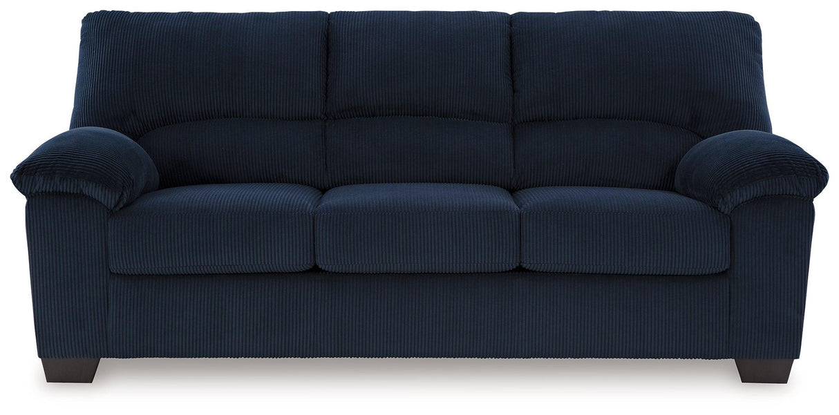 SimpleJoy Navy Sofa by Ashley at Eve Furniture
