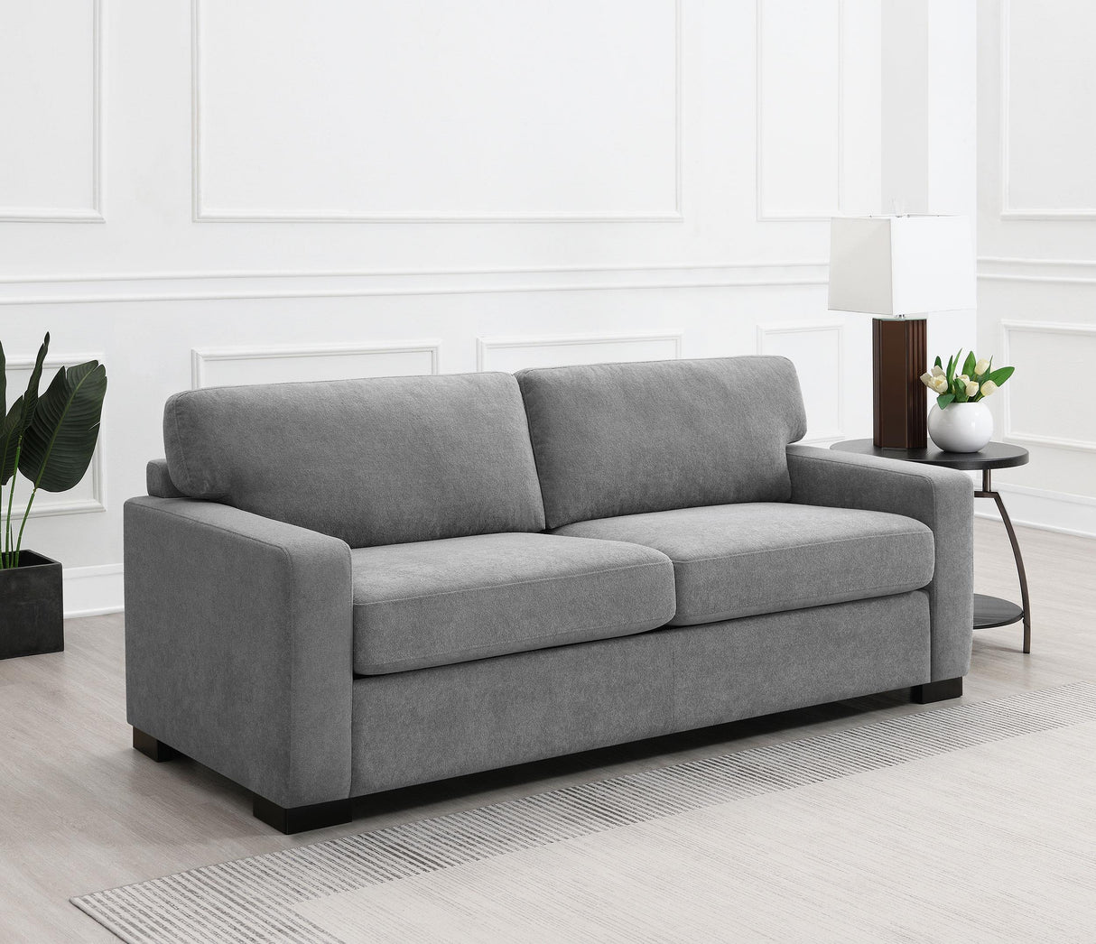 Simpson Upholstered Sofa Sleeper with Queen Mattress Grey by Coaster at Eve Furniture