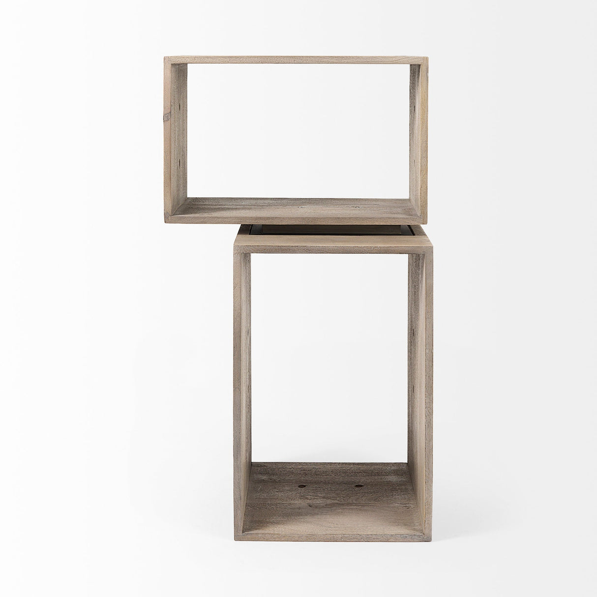 Simul (Set of 2) Light Brown Wood Modular Shelving Unit by Mercana at Eve Furniture