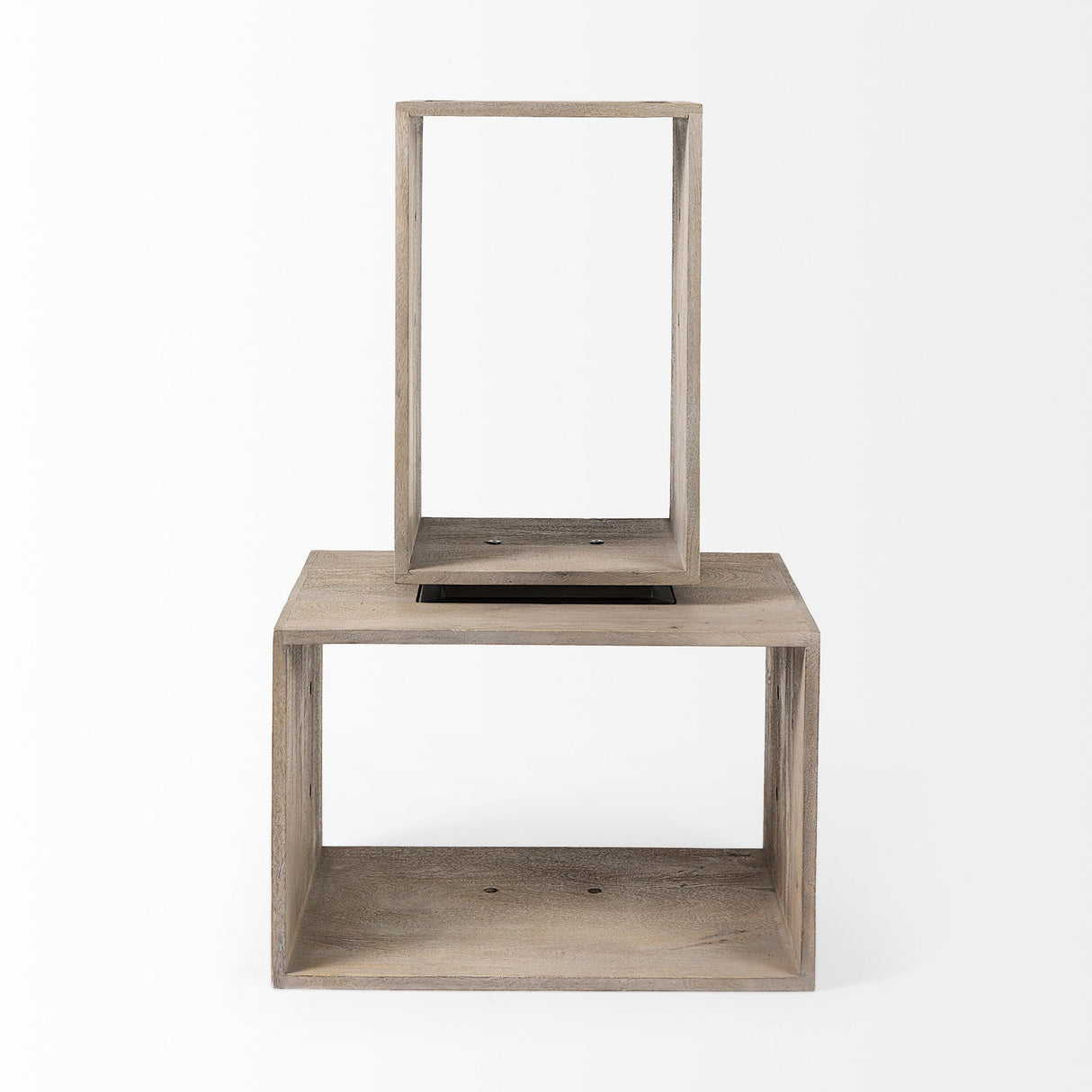 Simul (Set of 2) Light Brown Wood Modular Shelving Unit by Mercana at Eve Furniture