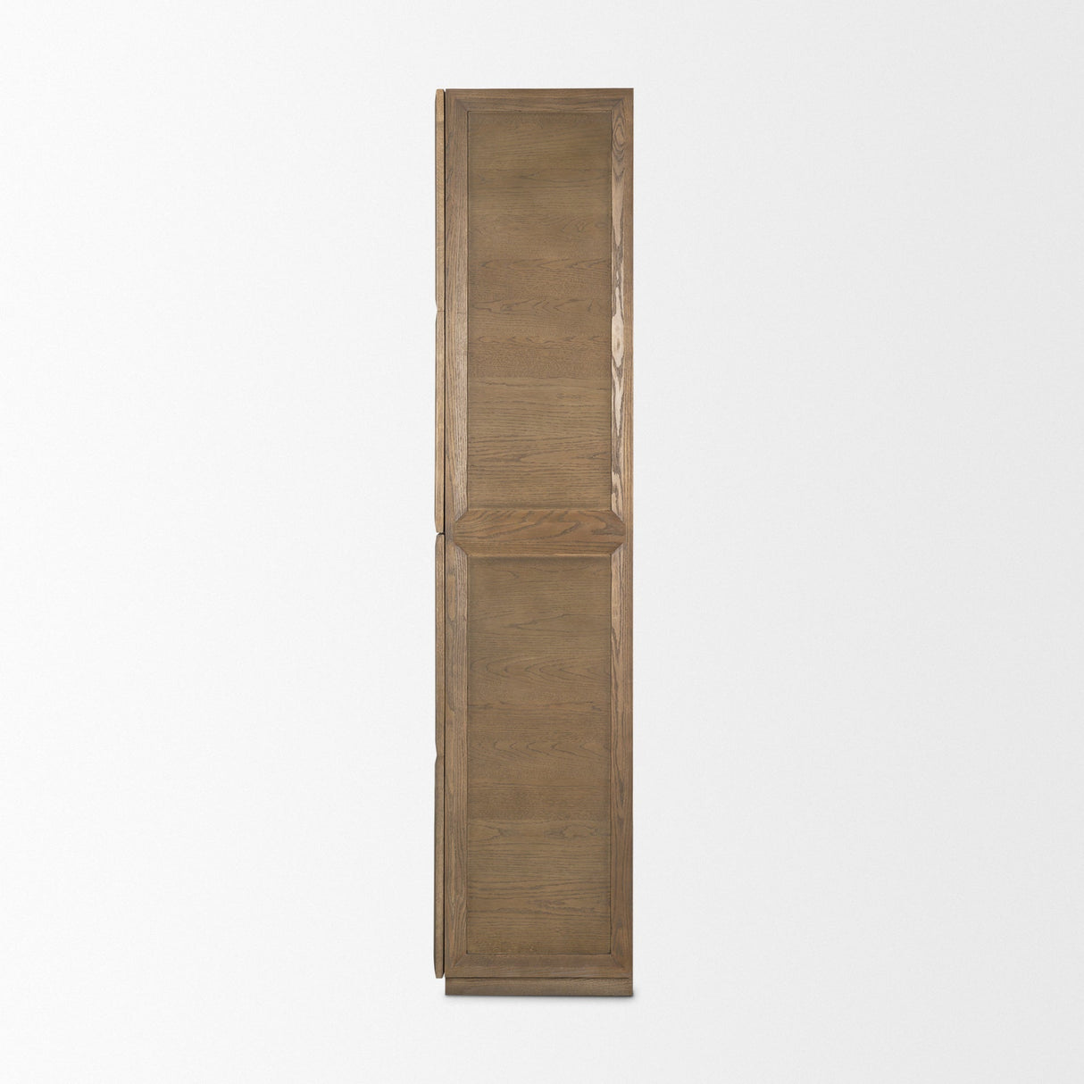 Sina Brown Oak Wood w/ Natural Rattan 2 Door Curio Cabinet by Mercana at Eve Furniture