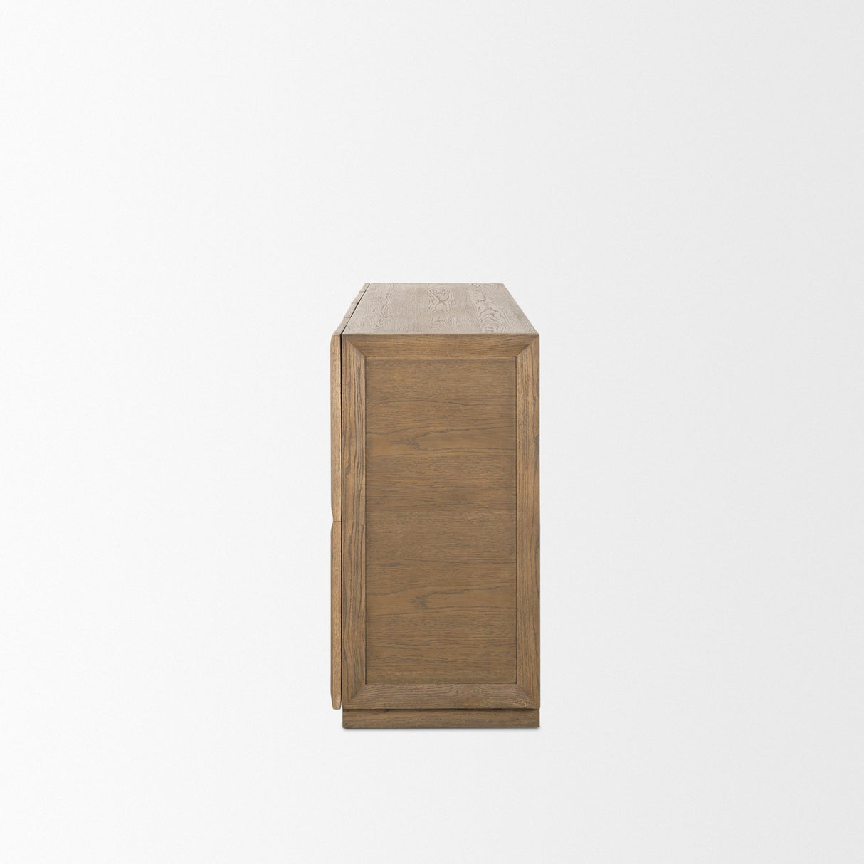 Sina Brown Oak Wood w/ Natural Rattan 4 Door Sideboard by Mercana at Eve Furniture