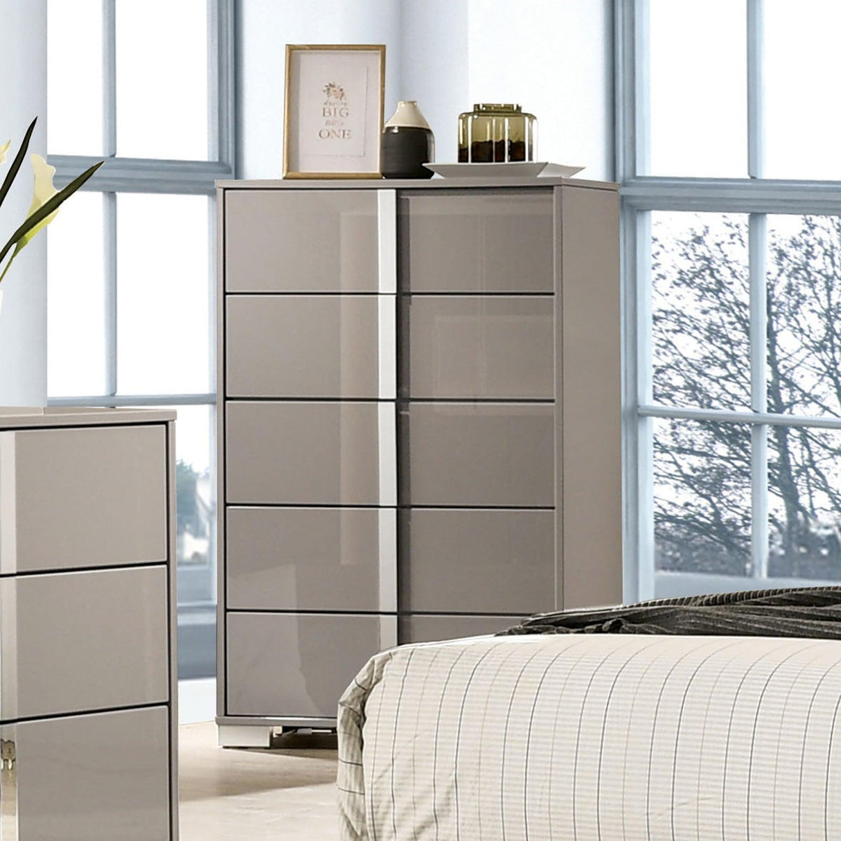 Sinistra Light Taupe Chest by Furniture of America at Eve Furniture