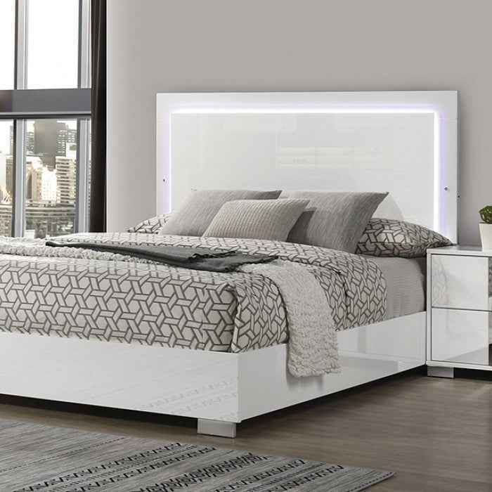 Sinistra White 4-Piece Queen Bedroom Set by Furniture of America at Eve Furniture