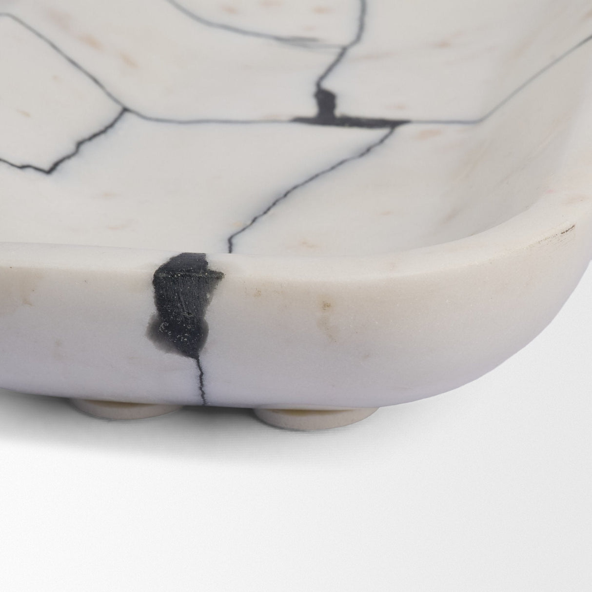 Sintessi Rectangular White Marble Decorative Bowl by Mercana at Eve Furniture