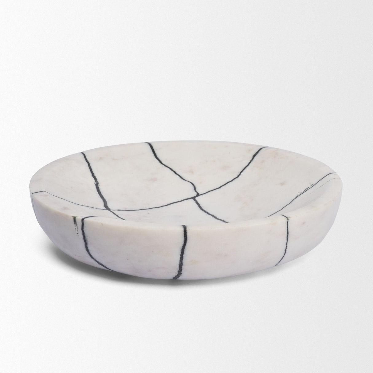 Sintessi Round White Marble Decorative Bowl by Mercana at Eve Furniture