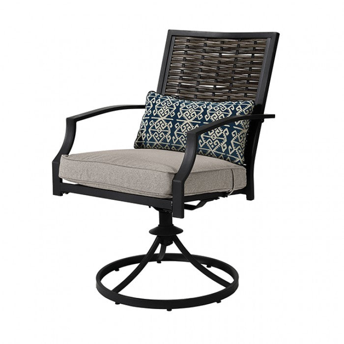 Sintra Black/Gray Swivel Arm Chair by Furniture of America at Eve Furniture