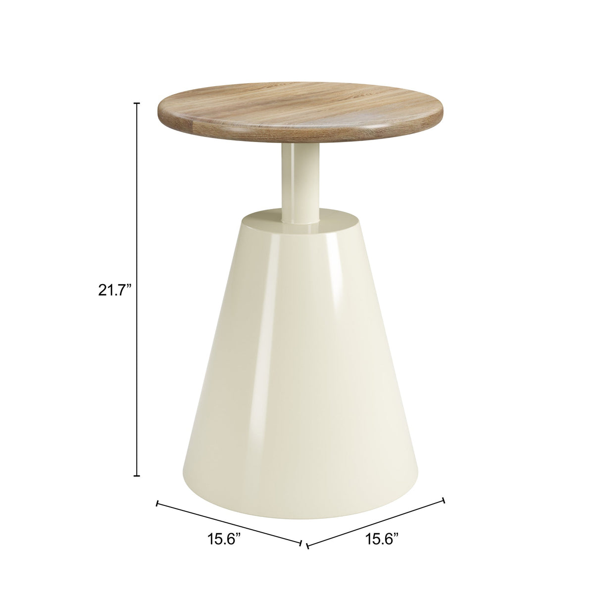 Sira Natural & Ivory Side Table by Zuomod at Eve Furniture