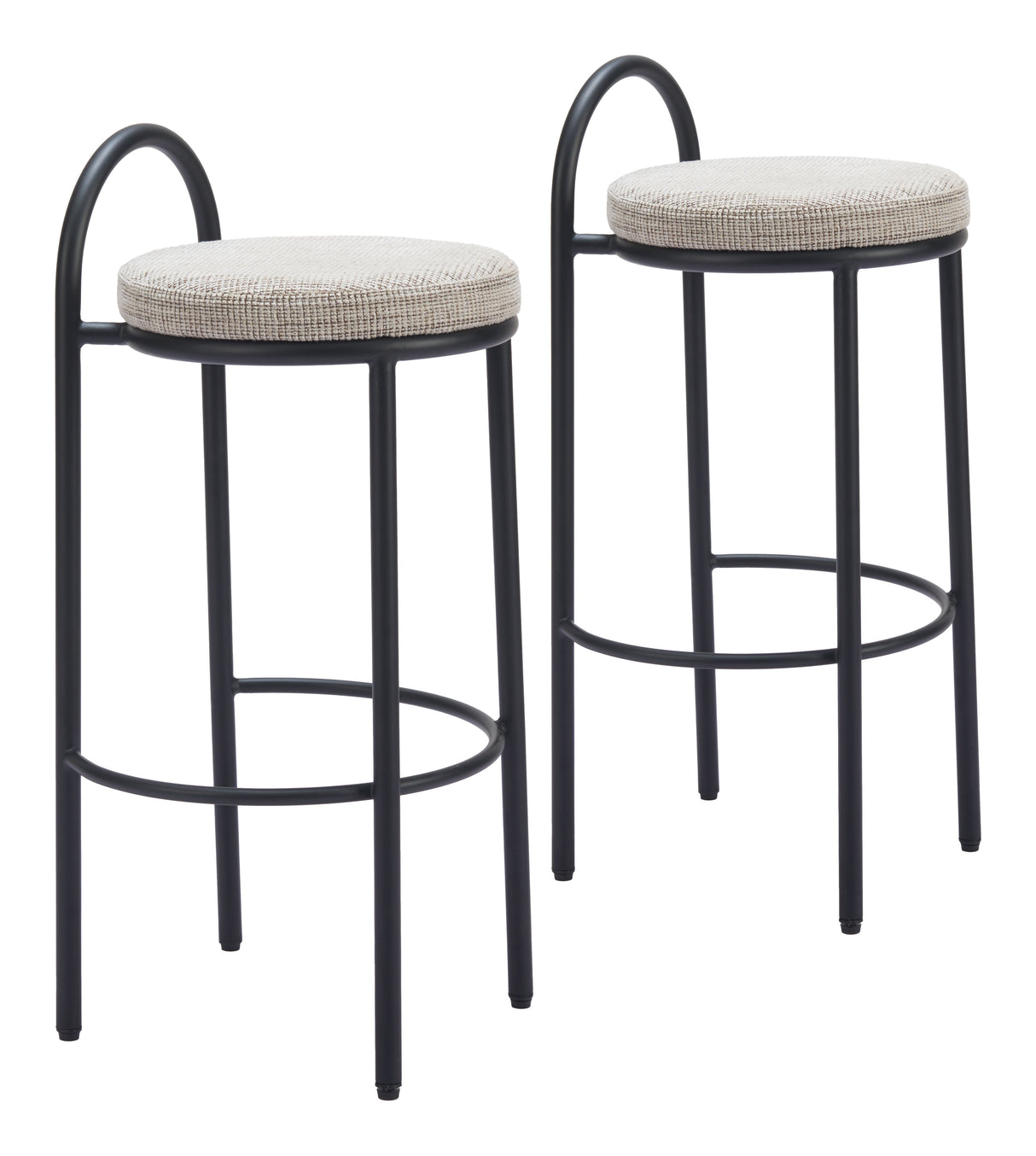 Sisal Beige Tweed Barstool (Set of 2) by Zuomod at Eve Furniture