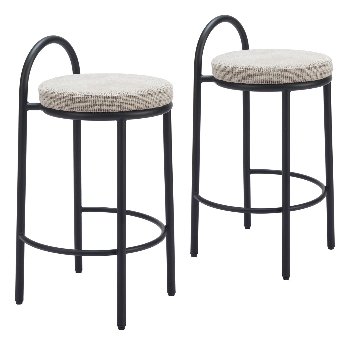 Sisal Beige Tweed Counter Stool (Set of 2) by Zuomod at Eve Furniture