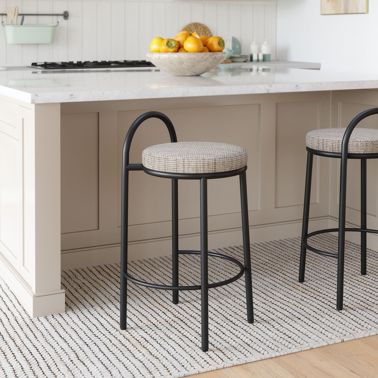 Sisal Beige Tweed Counter Stool (Set of 2) by Zuomod at Eve Furniture