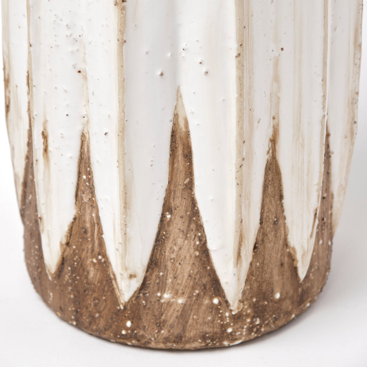 Sisko II Tall Rustic Brown White Ceramic Vase by Mercana at Eve Furniture