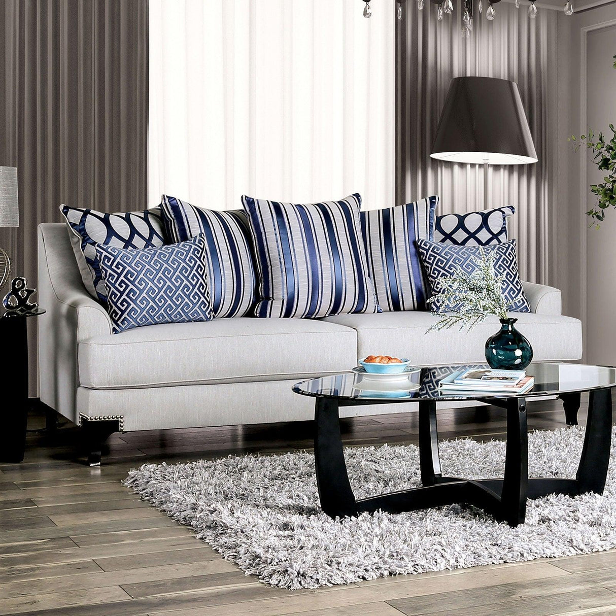 Sisseton Light Gray Sofa by Furniture of America at Eve Furniture