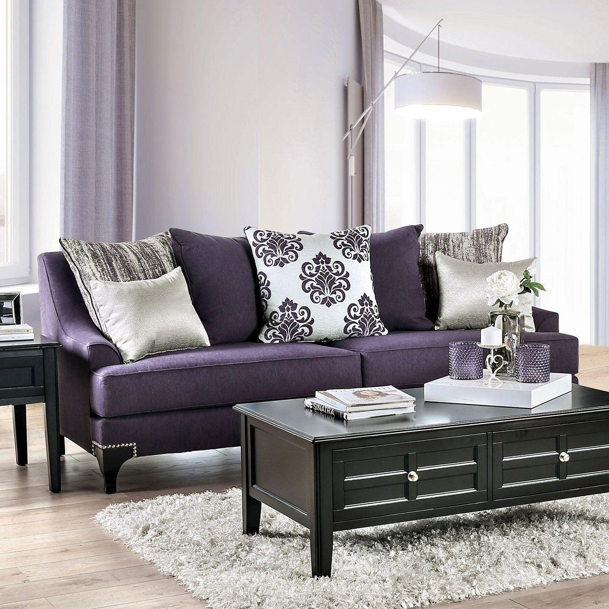 Sisseton Purple Sofa by Furniture of America at Eve Furniture
