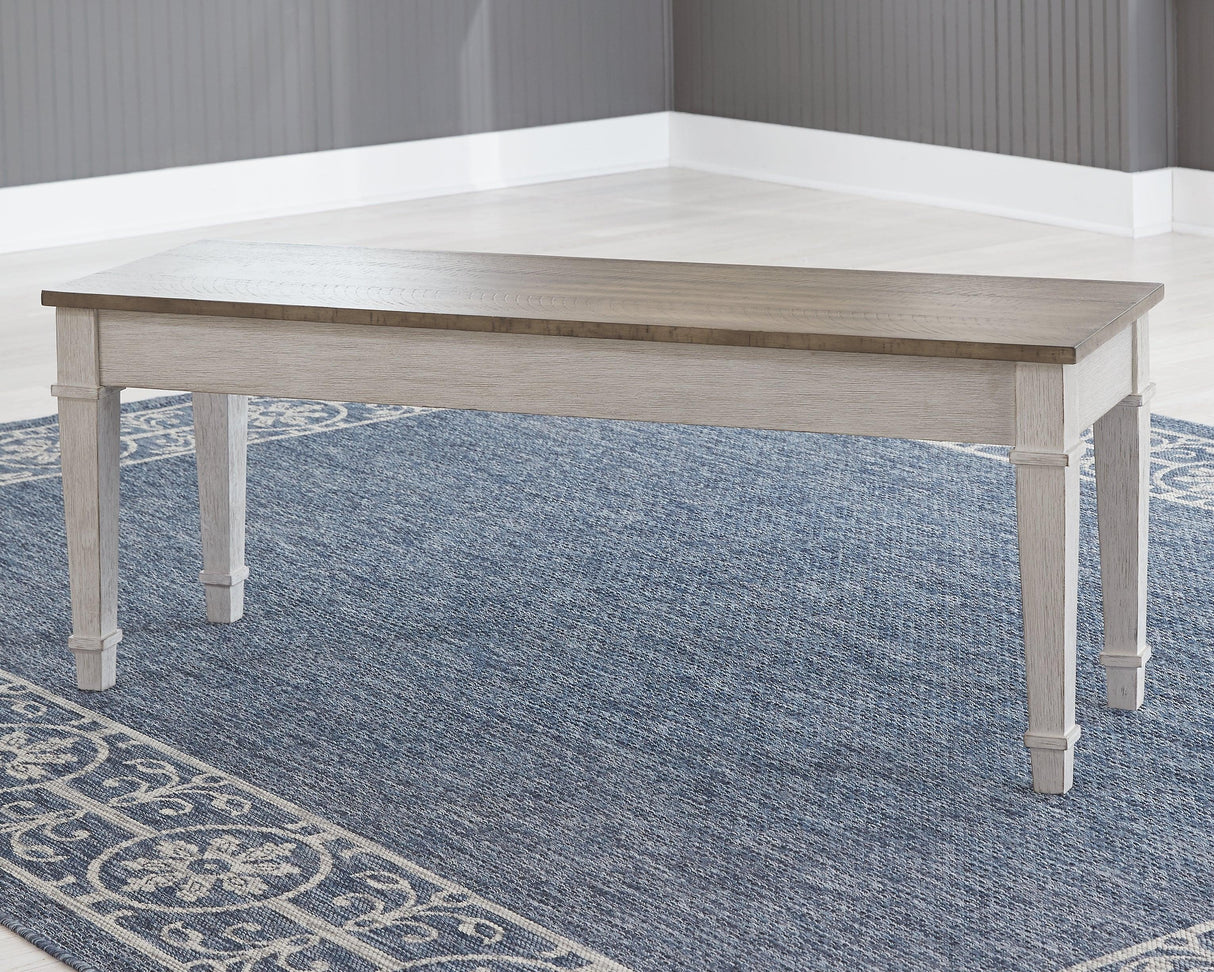 Skempton Two-tone Dining Table, 2 Chairs, and Bench by Ashley at Eve Furniture