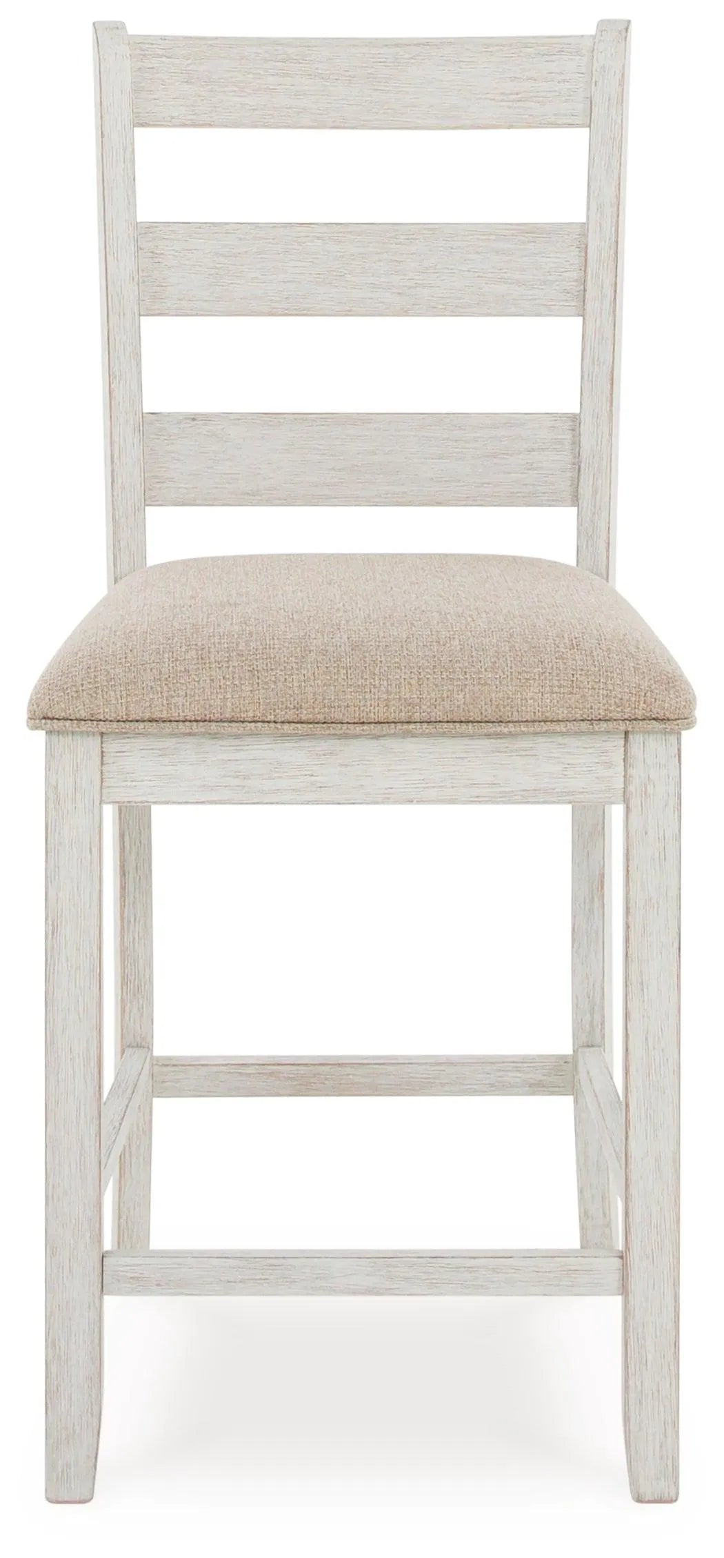 Skempton White And Light Brown Counter Height Dining Table and 6 Bar Stools by Ashley at Eve Furniture