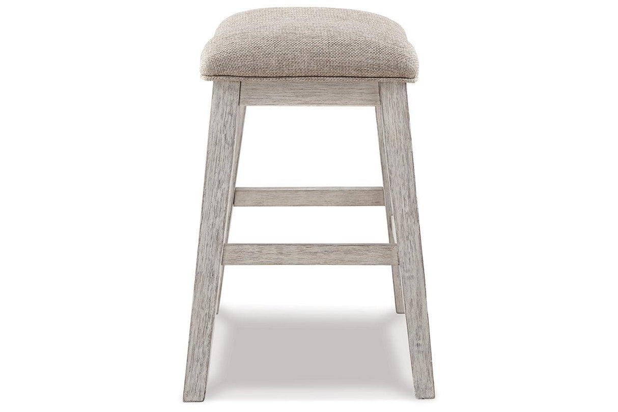 Skempton White/Light Brown Counter Height Barstool, Set of 2 by Ashley at Eve Furniture