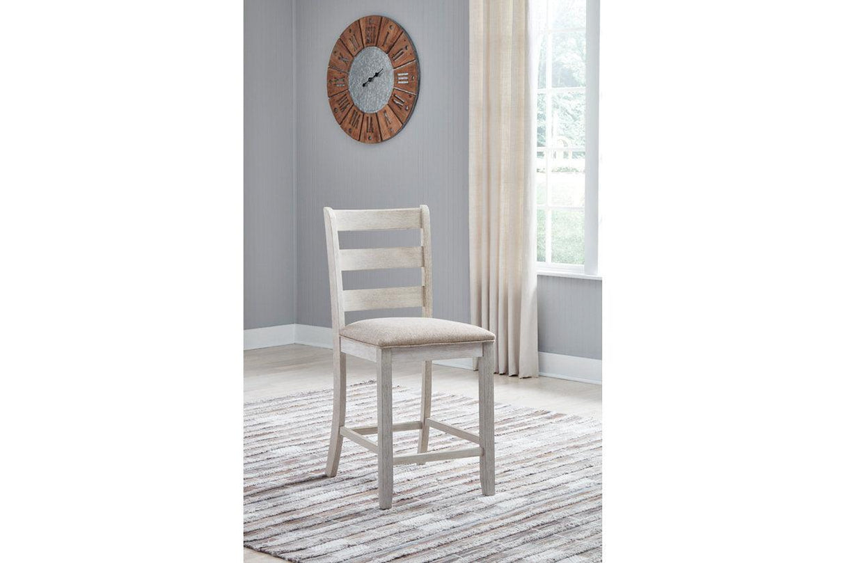 Skempton White/Light Brown Counter Height Chair, Set of 2 by Ashley at Eve Furniture
