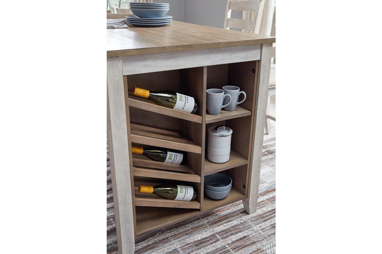 Skempton White/Light Brown Counter Height Dining Table by Ashley at Eve Furniture