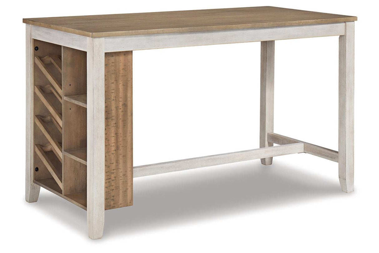 Skempton White/Light Brown Counter Height Dining Table by Ashley at Eve Furniture