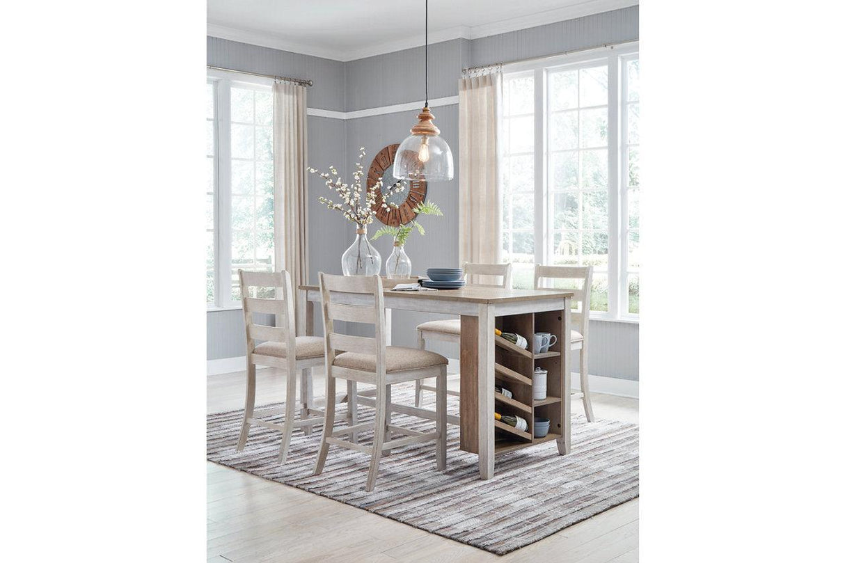 Skempton White/Light Brown Counter Height Dining Table by Ashley at Eve Furniture