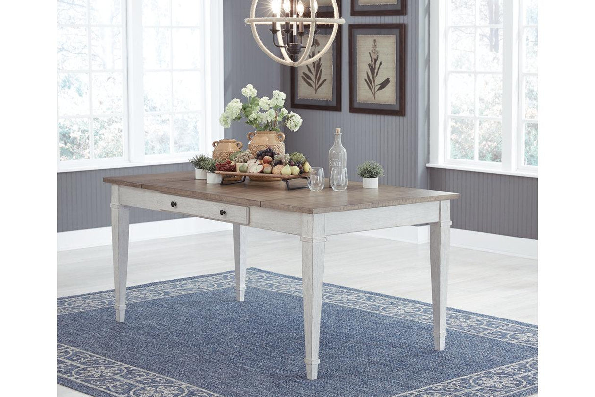 Skempton White/Light Brown Dining Table by Ashley at Eve Furniture