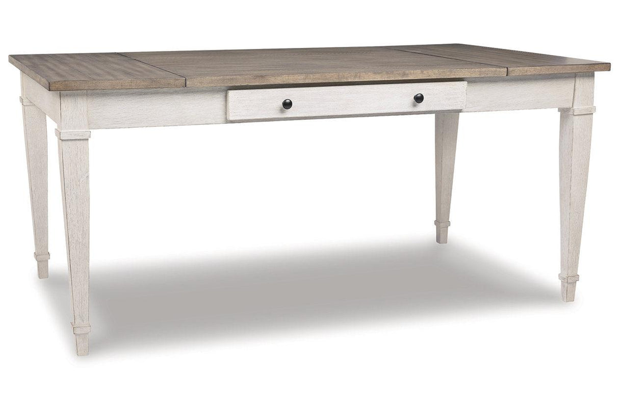 Skempton White/Light Brown Dining Table by Ashley at Eve Furniture