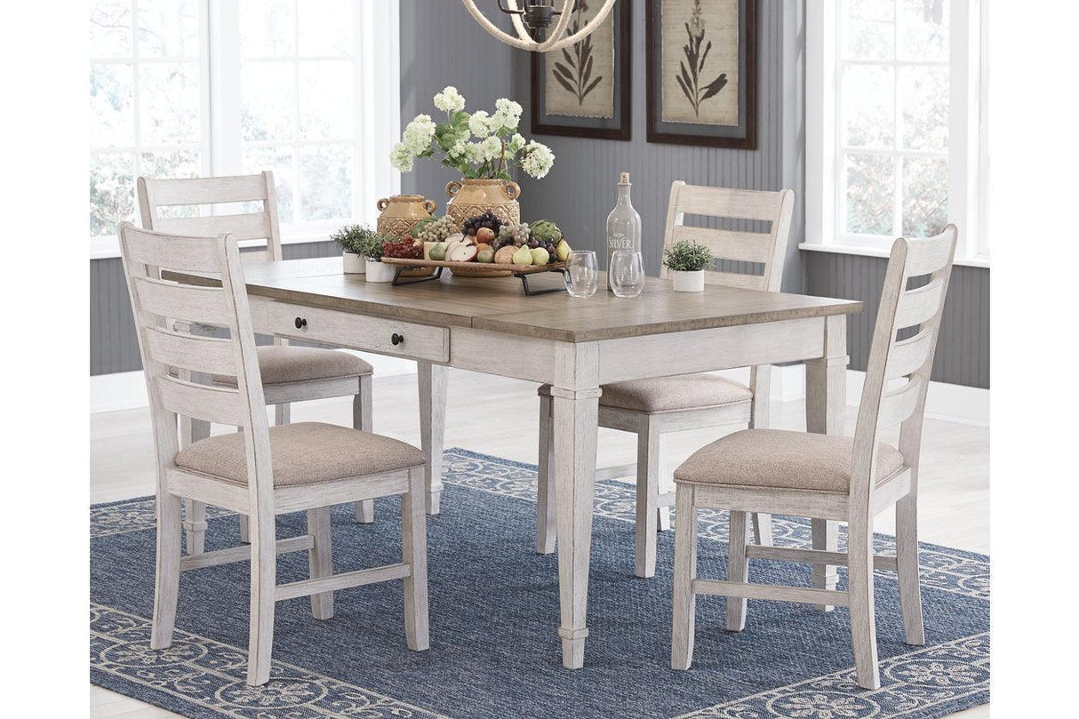 Skempton White/Light Brown Dining Table by Ashley at Eve Furniture