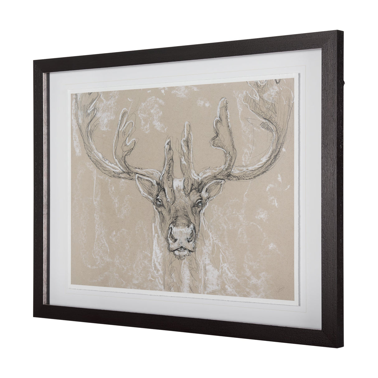 Sketch of animal II (Caribou) by Mercana Studio Hand Embellished Framed Art Print Matted under Glass by Mercana at Eve Furniture