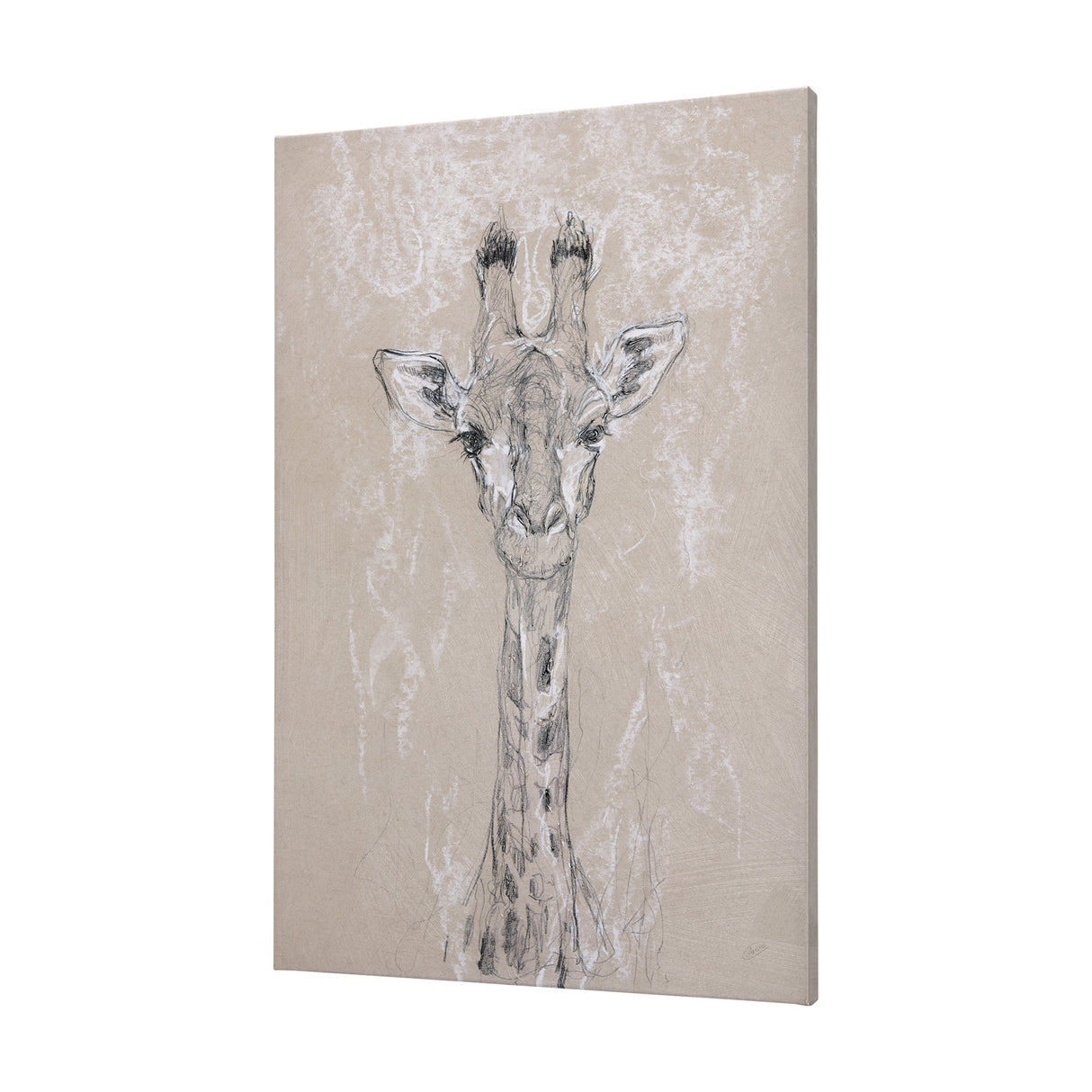 Sketch of animal IV (Giraffe) by Mercana Studio a Hand Embellished Textured Canvas by Mercana at Eve Furniture