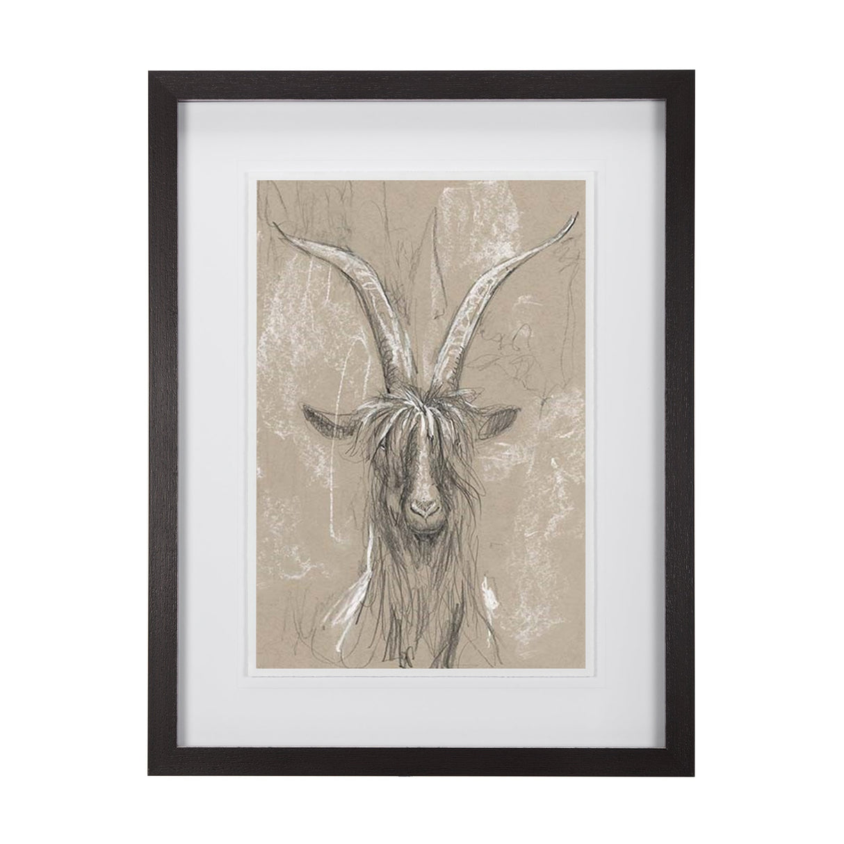 Sketch of Animal V (Goat) by Mercana Studio Hand Embellished Framed Art Print Matted under Glass by Mercana at Eve Furniture
