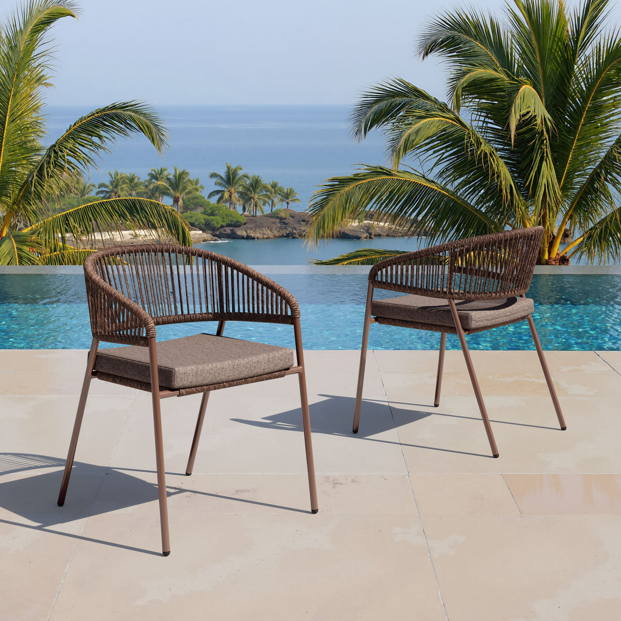 Skye Brown Outdoor Dining Chair (Set of 2) by Zuomod at Eve Furniture